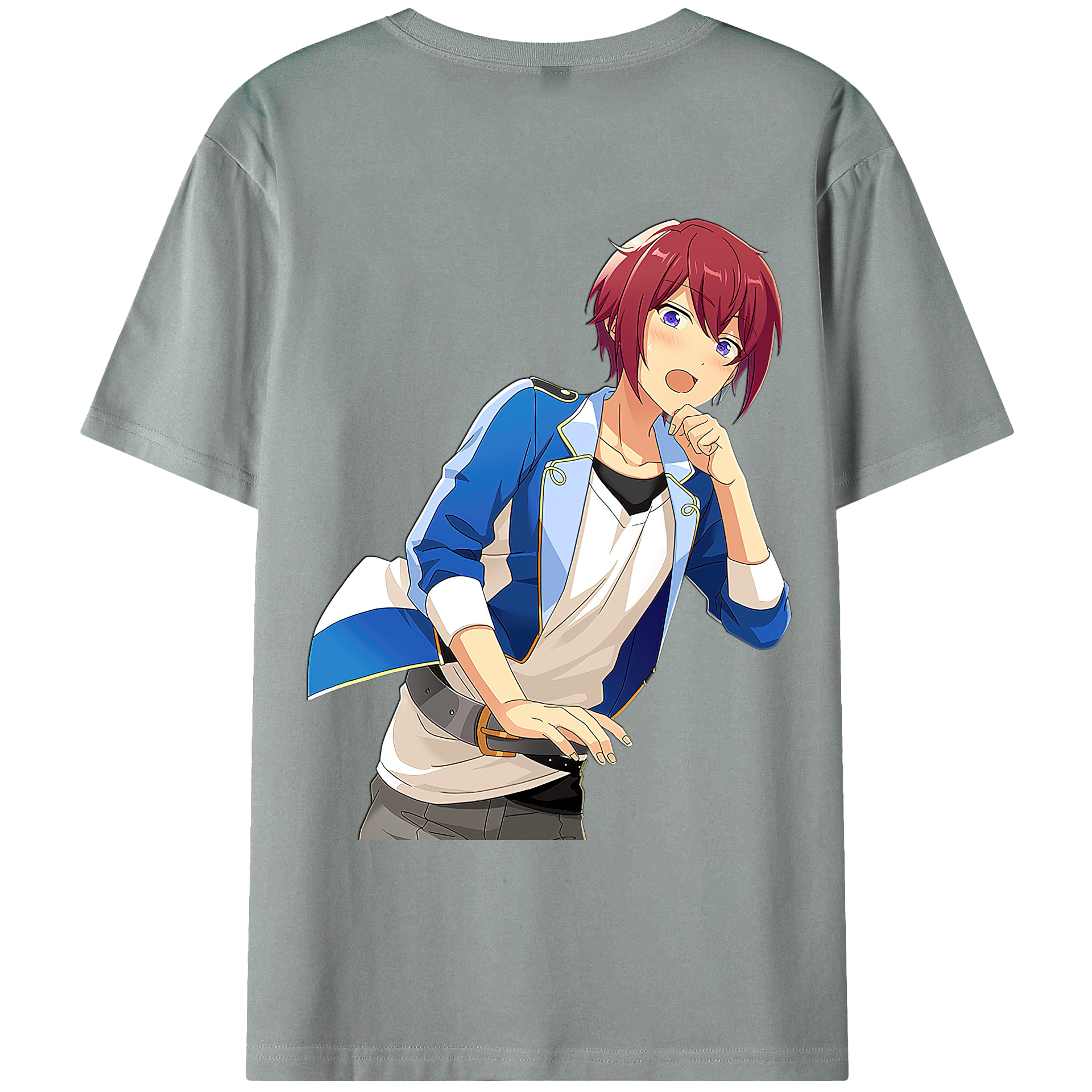 （画像用） あんさんぶるスターズ! Ensemble Stars 綿100％ メンズ半袖Tシャツ（バックプリント） 通気性
